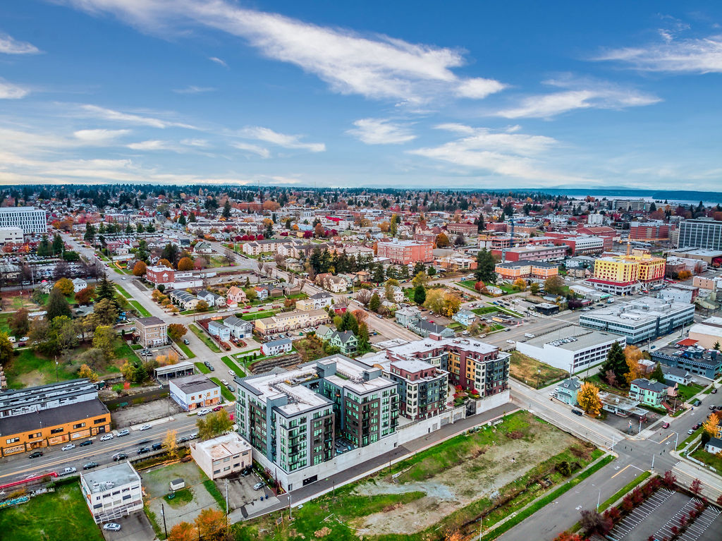 Tacoma neighborhoods viewed from above